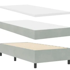 vidaXL Cama tipo Box Spring 90 x 190 cm Terciopelo Gris claro