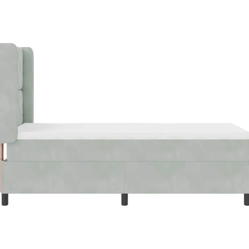 vidaXL Cama tipo Box Spring 90 x 190 cm Terciopelo Gris claro