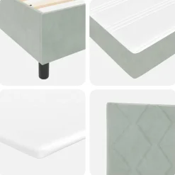 vidaXL Cama tipo Box Spring 90 x 190 cm Terciopelo Gris claro
