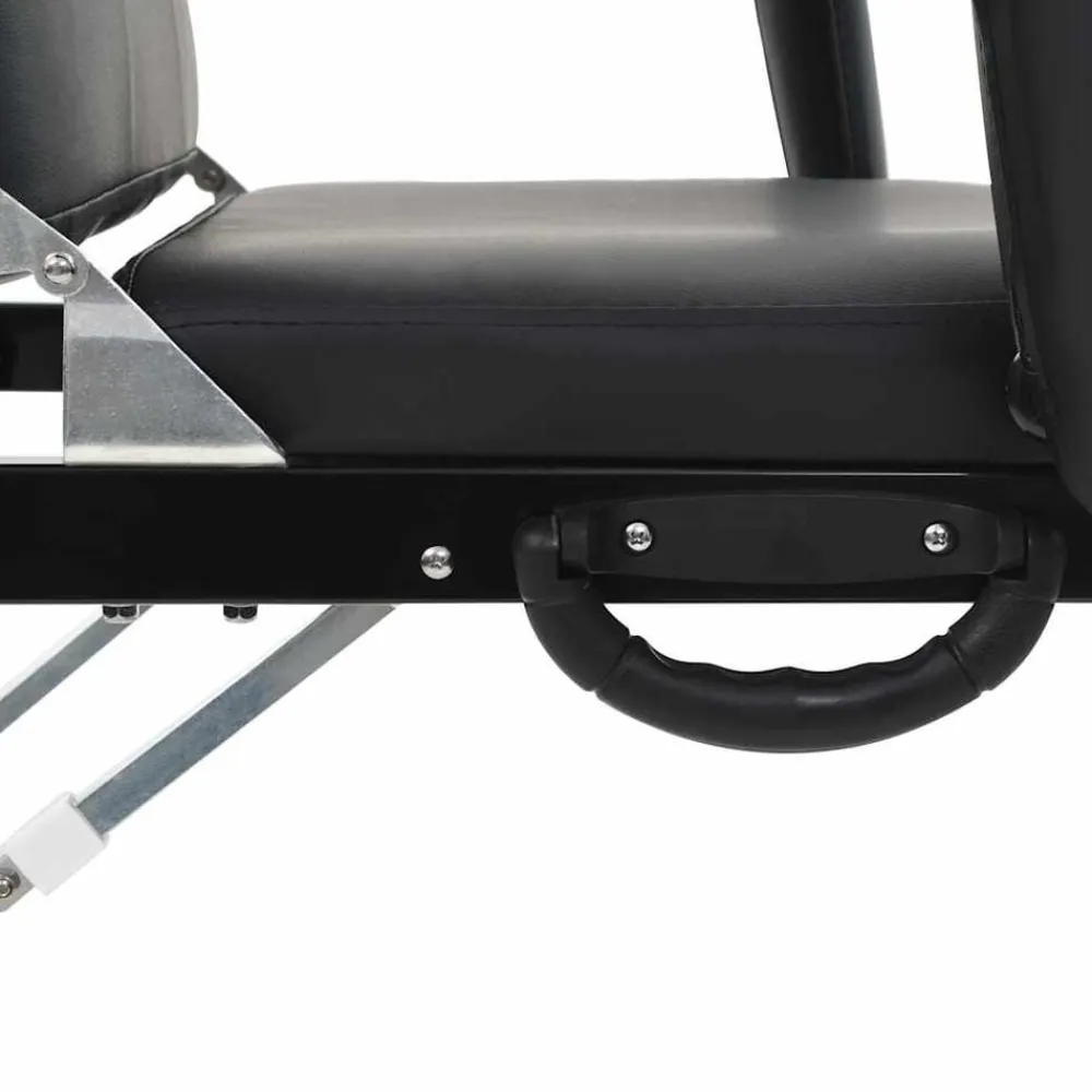 vidaXL Camilla de esteticista cuero sintético 185x78x76 cm negra Negro Discount