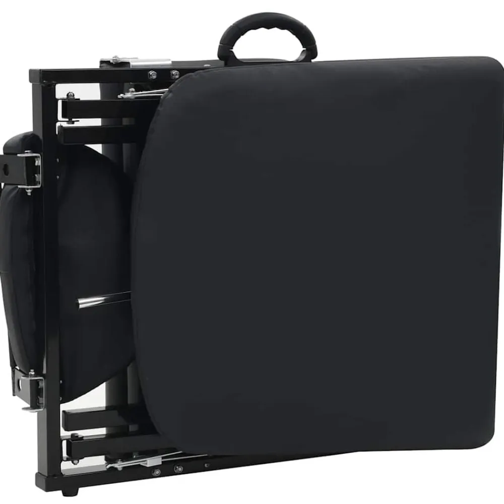 vidaXL Camilla de esteticista cuero sintético 185x78x76 cm negra Negro Discount