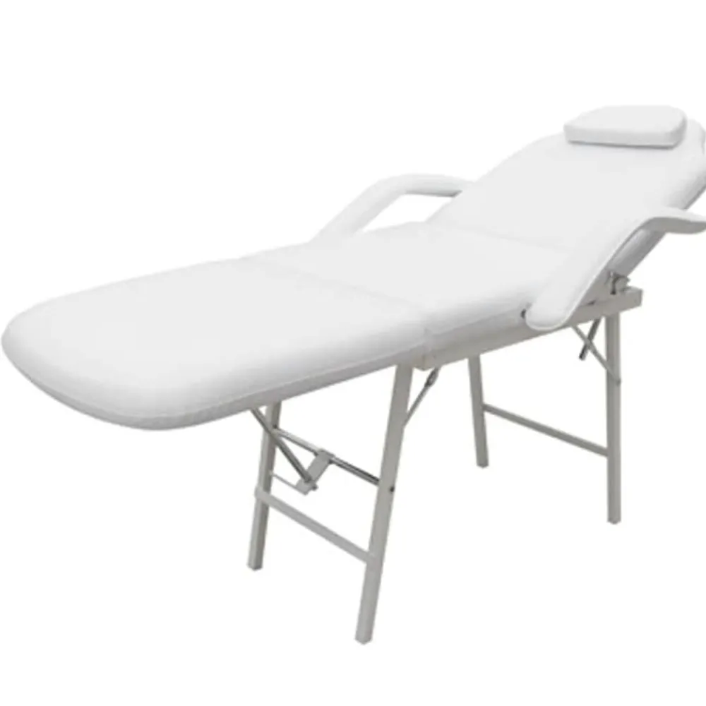 vidaXL Camilla de esteticista cuero sintético blanca 185x78x76 cm Blanco Sale