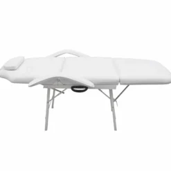 vidaXL Camilla de esteticista cuero sintético blanca 185x78x76 cm Blanco Sale