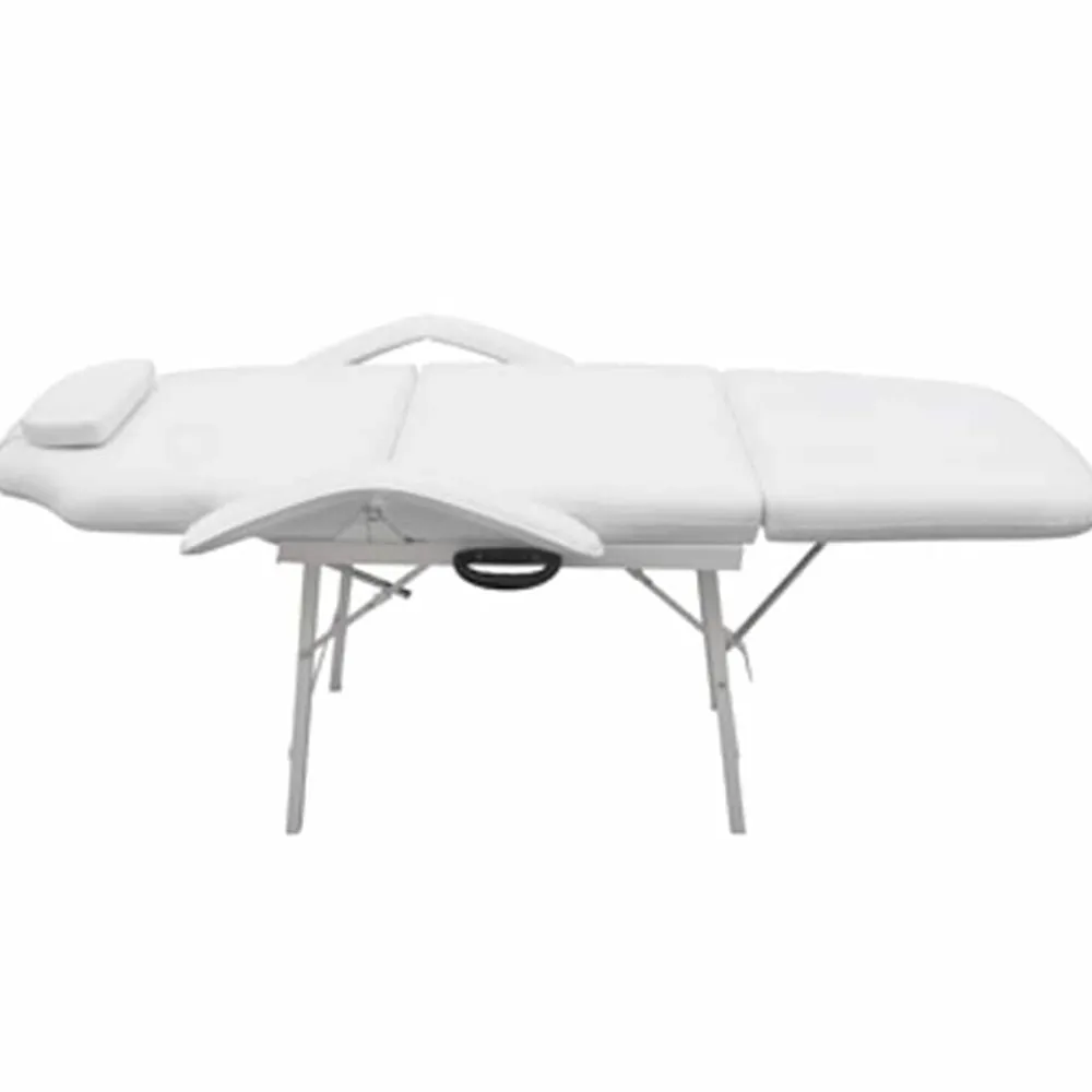 vidaXL Camilla de esteticista cuero sintético blanca 185x78x76 cm Blanco Sale