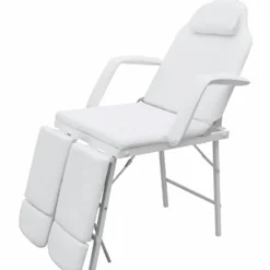 vidaXL Salud Y Belleza-Camilla de esteticista cuero sintético blanca 185x78x76 cm