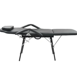 vidaXL Camilla de esteticista cuero sintético 185x78x76 cm negra Negro Best