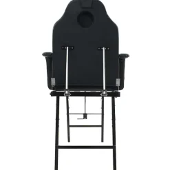 vidaXL Camilla de esteticista cuero sintético 185x78x76 cm negra Negro Best