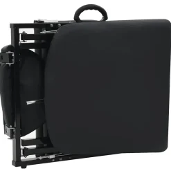 vidaXL Camilla de esteticista cuero sintético 185x78x76 cm negra Negro Best