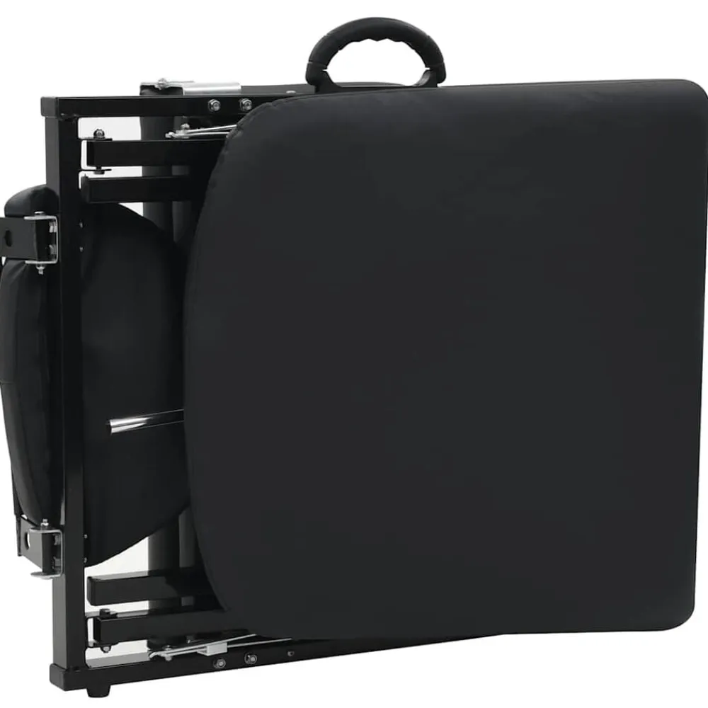 vidaXL Camilla de esteticista cuero sintético 185x78x76 cm negra Negro Best