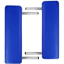 vidaXL Camilla de masaje plegable 2 zonas estructura de madera Azul Online