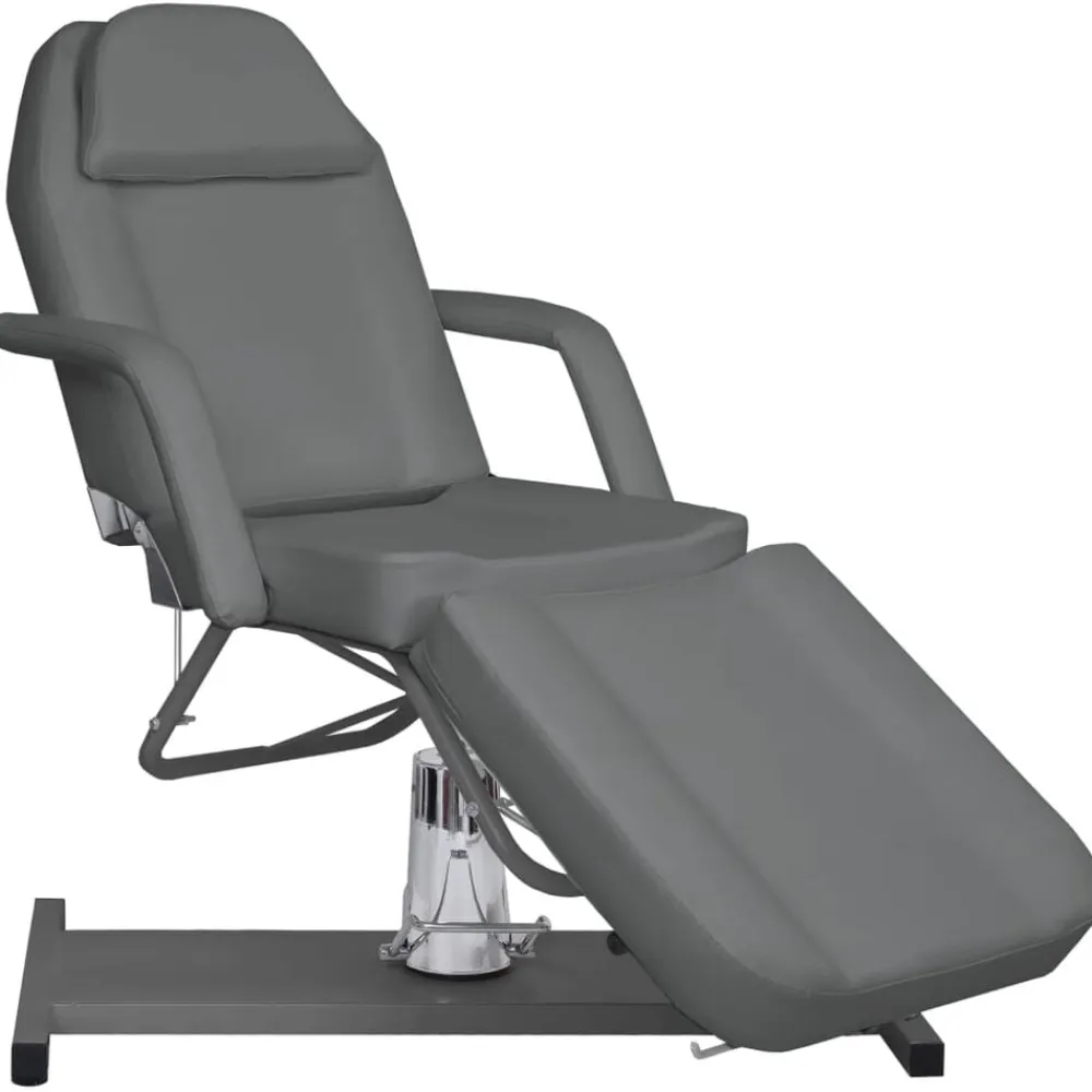 vidaXL Salud Y Belleza-Camilla de masaje gris 180x62x(87-112) cm