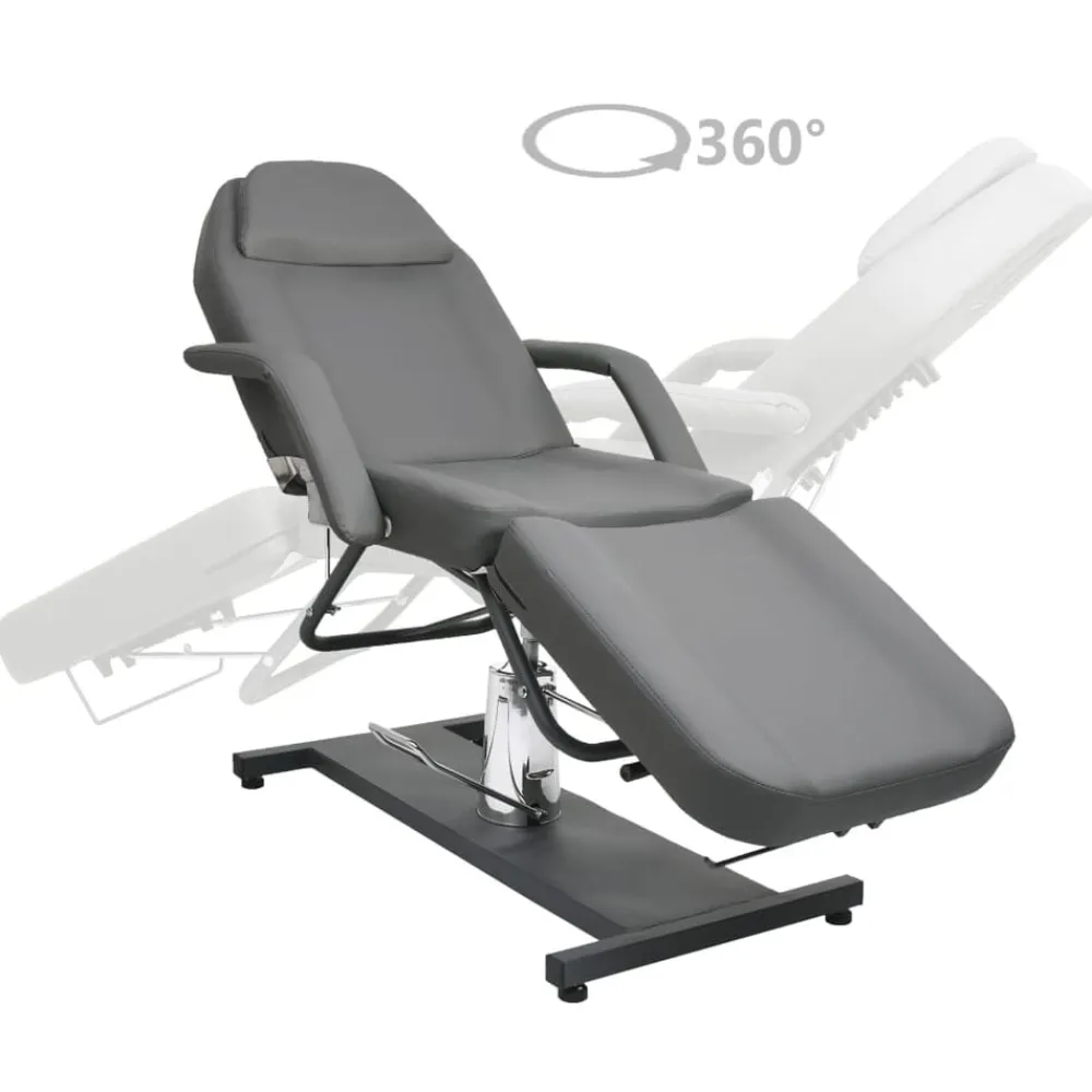 vidaXL Salud Y Belleza-Camilla de masaje gris 180x62x(87-112) cm