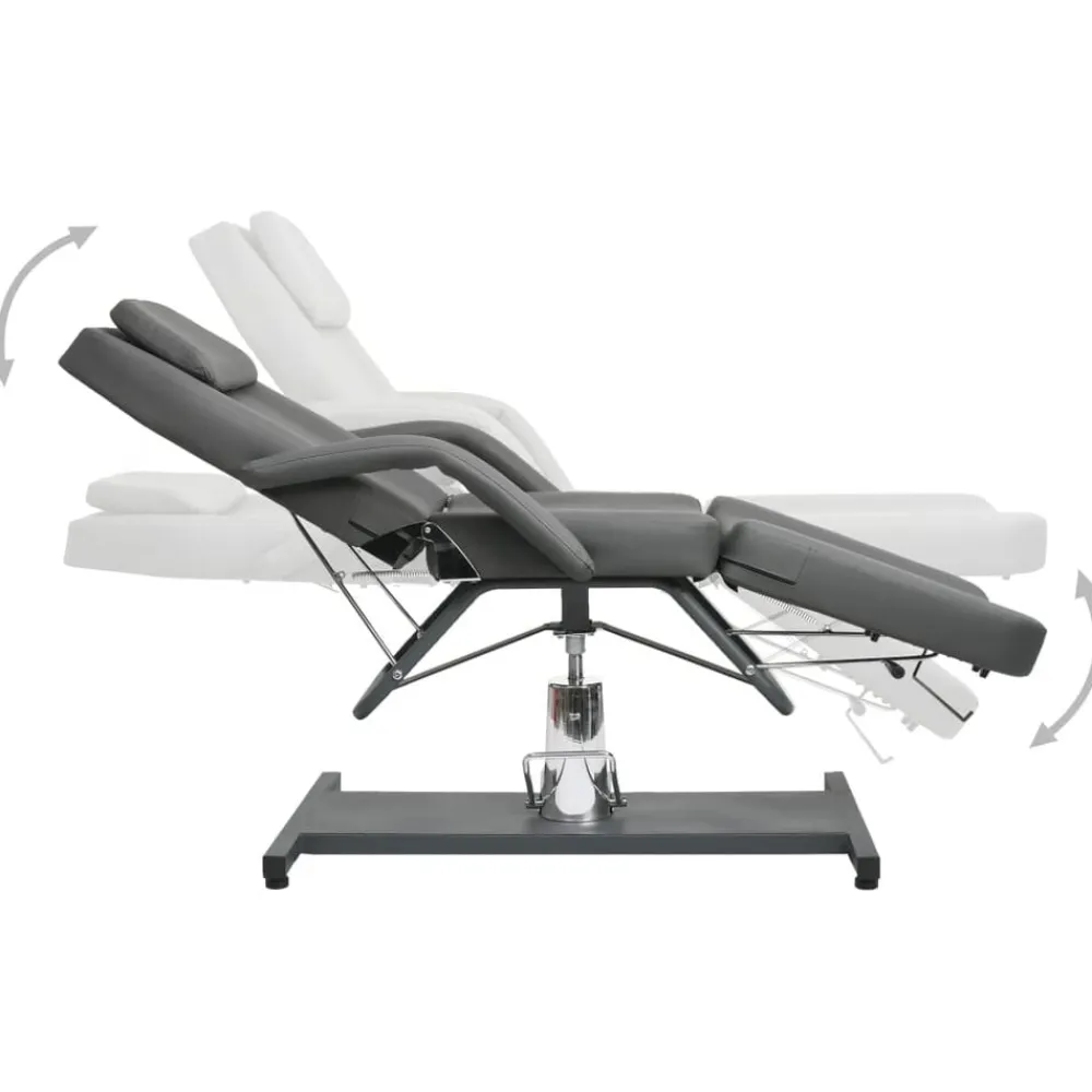 vidaXL Salud Y Belleza-Camilla de masaje gris 180x62x(87-112) cm