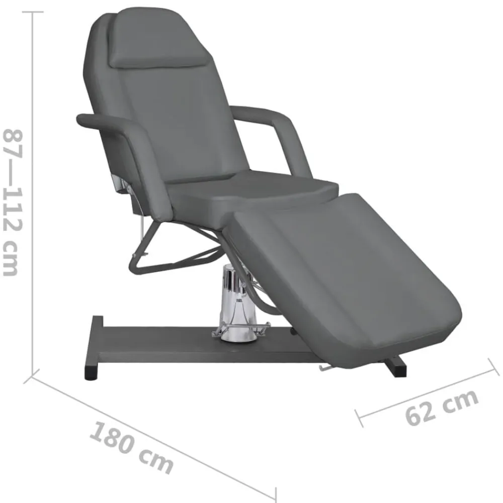 vidaXL Salud Y Belleza-Camilla de masaje gris 180x62x(87-112) cm