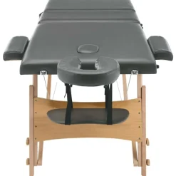 vidaXL Camilla de masaje 3 zonas estructura madera 186x68 cm Antracita