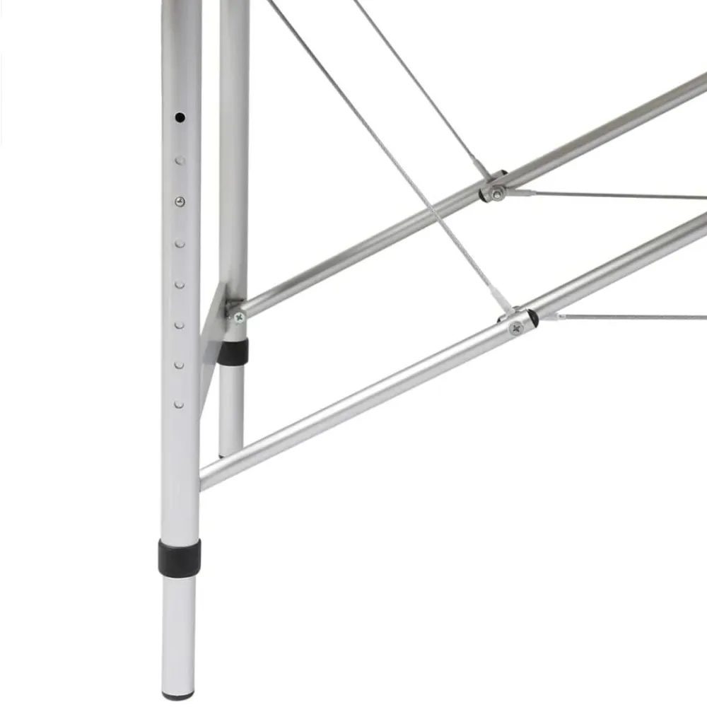 vidaXL Camilla de masaje plegable 2 zonas estructura de aluminio negra Negro
