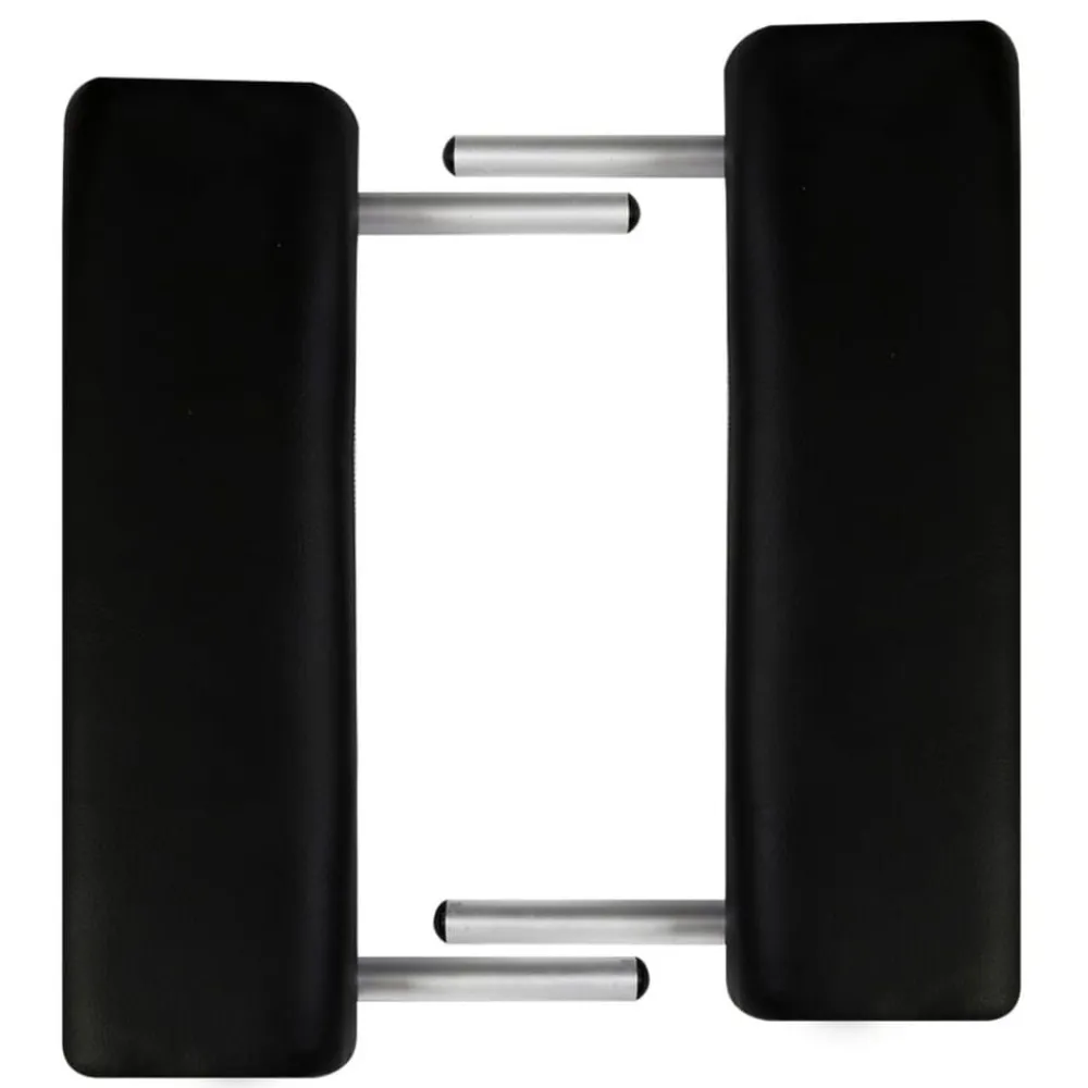 vidaXL Camilla de masaje plegable 2 zonas estructura de aluminio negra Negro
