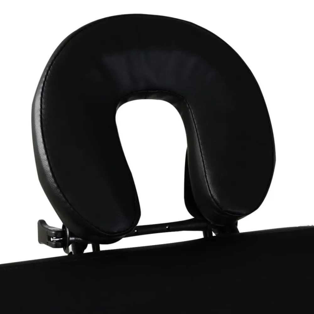 vidaXL Camilla de masaje plegable 2 zonas estructura de aluminio negra Negro