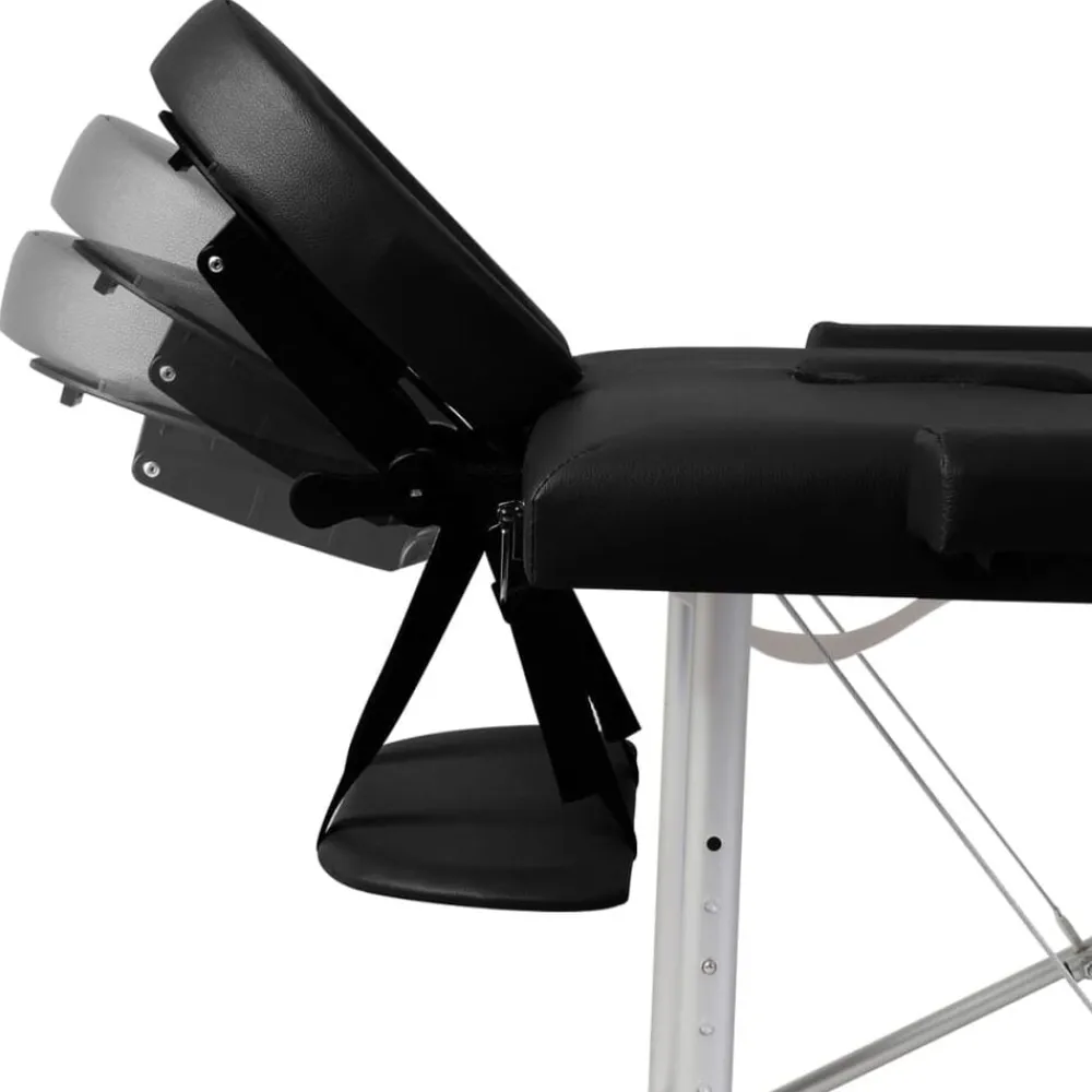 vidaXL Camilla de masaje plegable 2 zonas estructura de aluminio negra Negro