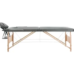 vidaXL Salud Y Belleza-Camilla de masaje 2 zonas estructura madera 186x68 cm