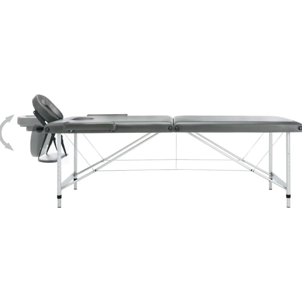 vidaXL Camilla de masaje 2 zonas marco aluminio 186x68 cm Antracita New