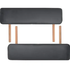 vidaXL Camilla de masaje y taburete plegable 2 zonas 10 cm Negro