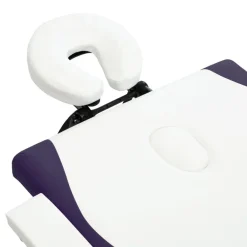vidaXL Camilla de masaje plegable 2 zonas madera Blanco y morado Discount