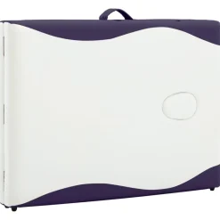 vidaXL Camilla de masaje plegable 2 zonas madera Blanco y morado Discount