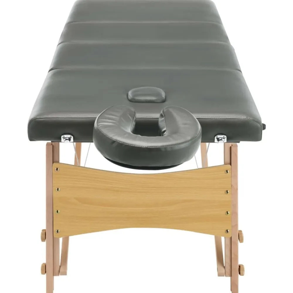vidaXL Salud Y Belleza-Camilla de masaje 4 zonas estructura madera 186x68 cm