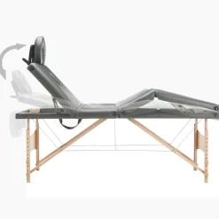 vidaXL Salud Y Belleza-Camilla de masaje 4 zonas estructura madera 186x68 cm