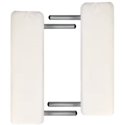 vidaXL Camilla de masaje plegable 2 zonas estructura de aluminio crema Blanco crema New