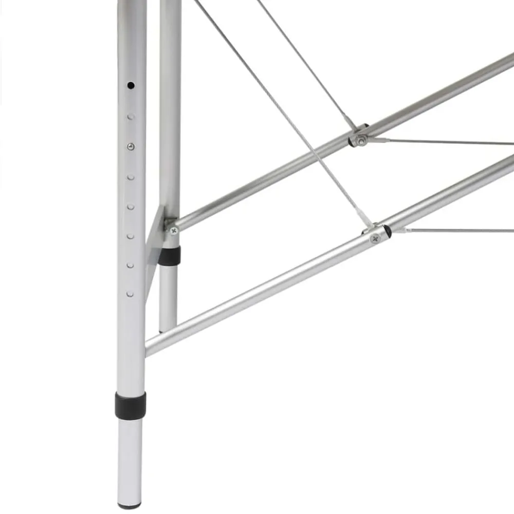 vidaXL Camilla de masaje plegable 2 zonas estructura de aluminio crema Blanco crema New