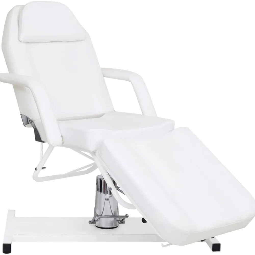 vidaXL Salud Y Belleza-Camilla de masaje blanca 180x62x(87-112) cm