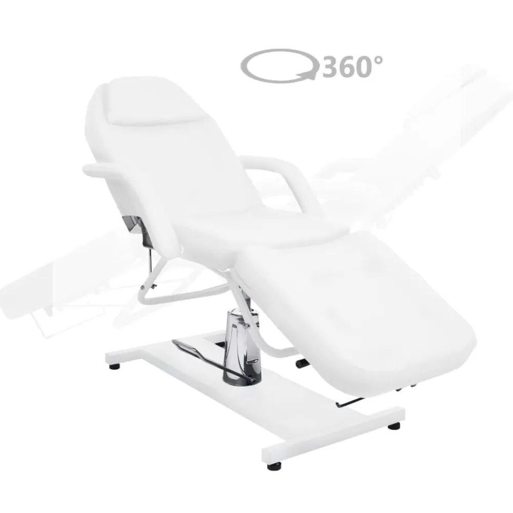 vidaXL Salud Y Belleza-Camilla de masaje blanca 180x62x(87-112) cm