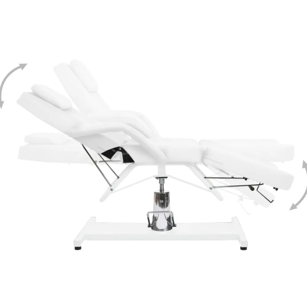 vidaXL Salud Y Belleza-Camilla de masaje blanca 180x62x(87-112) cm