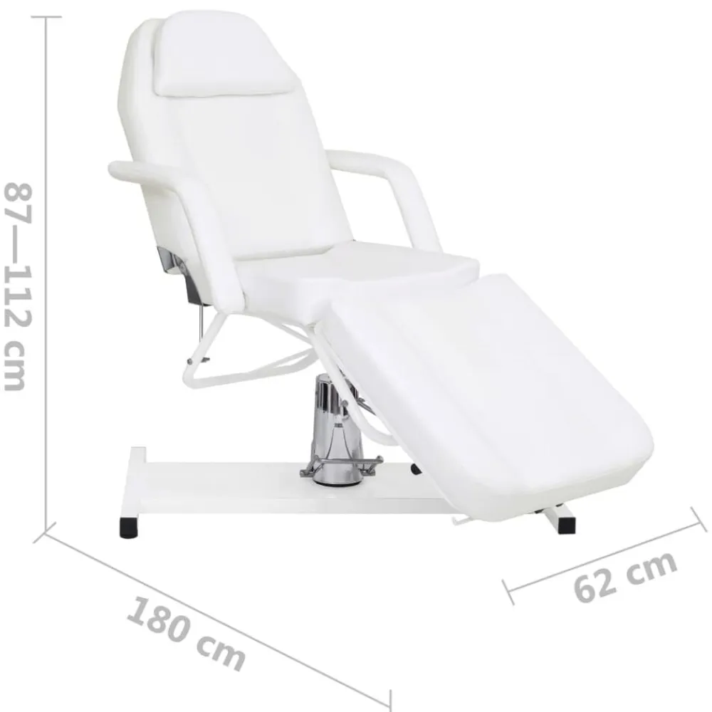 vidaXL Salud Y Belleza-Camilla de masaje blanca 180x62x(87-112) cm