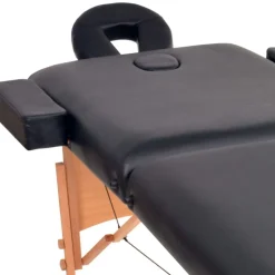 vidaXL Salud Y Belleza-Camilla de masaje plegable 2 zonas 10 cm grosor negra