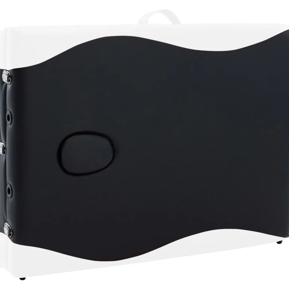 vidaXL Camilla de masaje plegable 3 zonas aluminio Negro y blanco Clearance