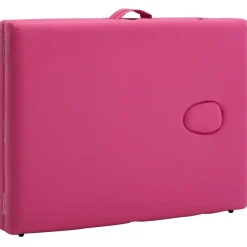vidaXL Camilla de masaje plegable 2 zonas madera Rosa