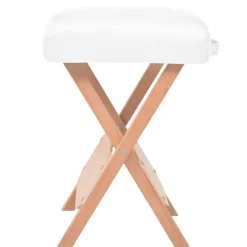 vidaXL Camilla de masaje y taburete plegable 2 zonas 10 cm Blanco Outlet