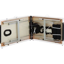 vidaXL Camilla de masaje plegable 2 zonas aluminio Negro y blanco Clearance
