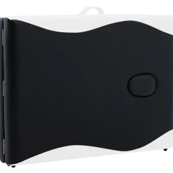 vidaXL Camilla de masaje plegable 2 zonas aluminio Negro y blanco Clearance