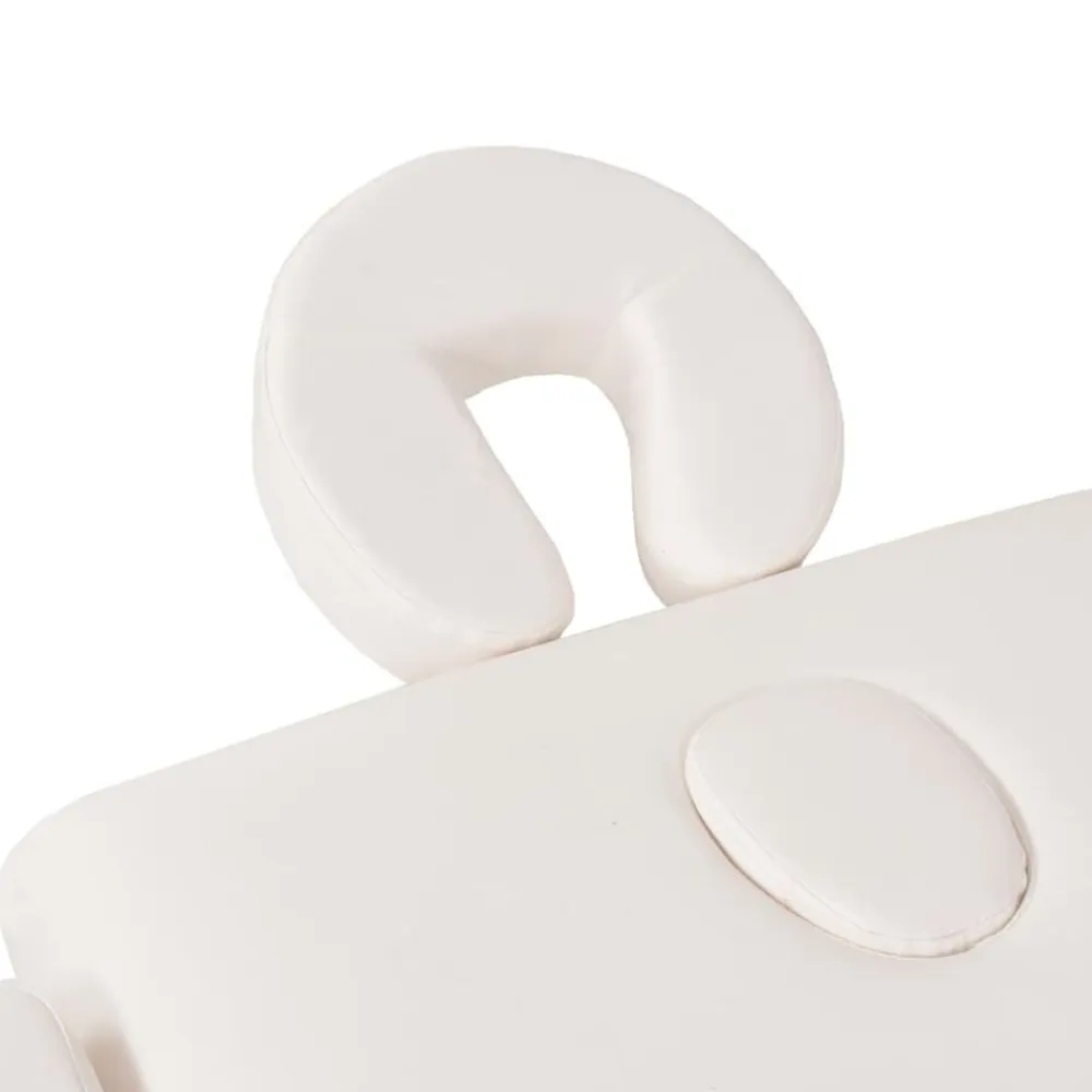 vidaXL Salud Y Belleza-Camilla de masaje plegable 3 zonas 10 cm grosor blanca