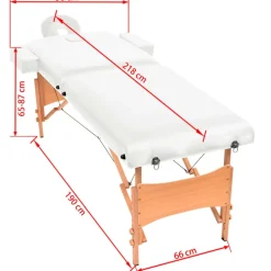 vidaXL Camilla de masaje plegable 2 zonas 10 cm grosor blanca Blanco Discount