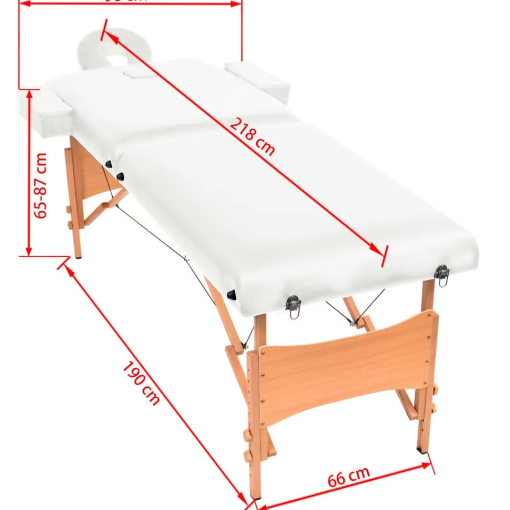 vidaXL Camilla de masaje plegable 2 zonas 10 cm grosor blanca Blanco Discount