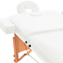 vidaXL Camilla de masaje plegable 2 zonas 10 cm grosor blanca Blanco Discount