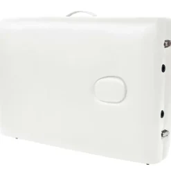 vidaXL Camilla de masaje plegable 2 zonas 10 cm grosor blanca Blanco Discount