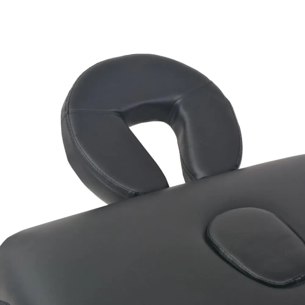 vidaXL Camilla de masaje y taburete plegable 3 zonas 10 cm Negro Hot