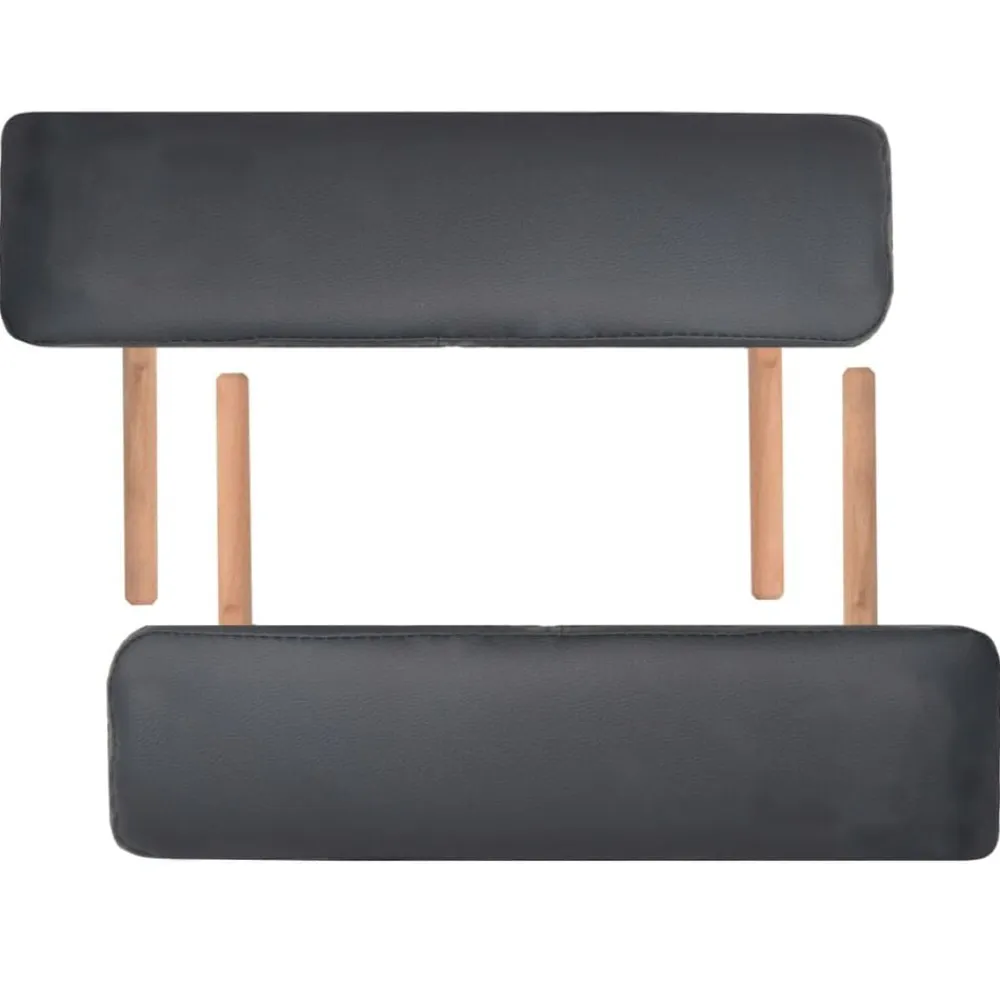 vidaXL Camilla de masaje y taburete plegable 3 zonas 10 cm Negro Hot