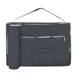vidaXL Camilla de masaje y taburete plegable 3 zonas 10 cm Negro Hot